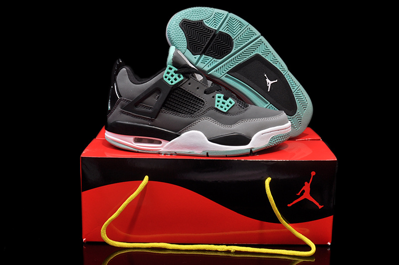 Air Jordan 4 Women Shoes Black/Green Online